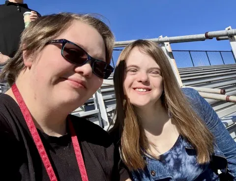 Zeda and Evie at the lacrosse game