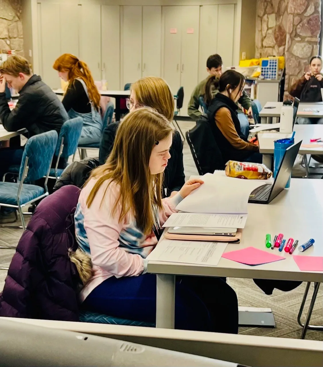 Student in class